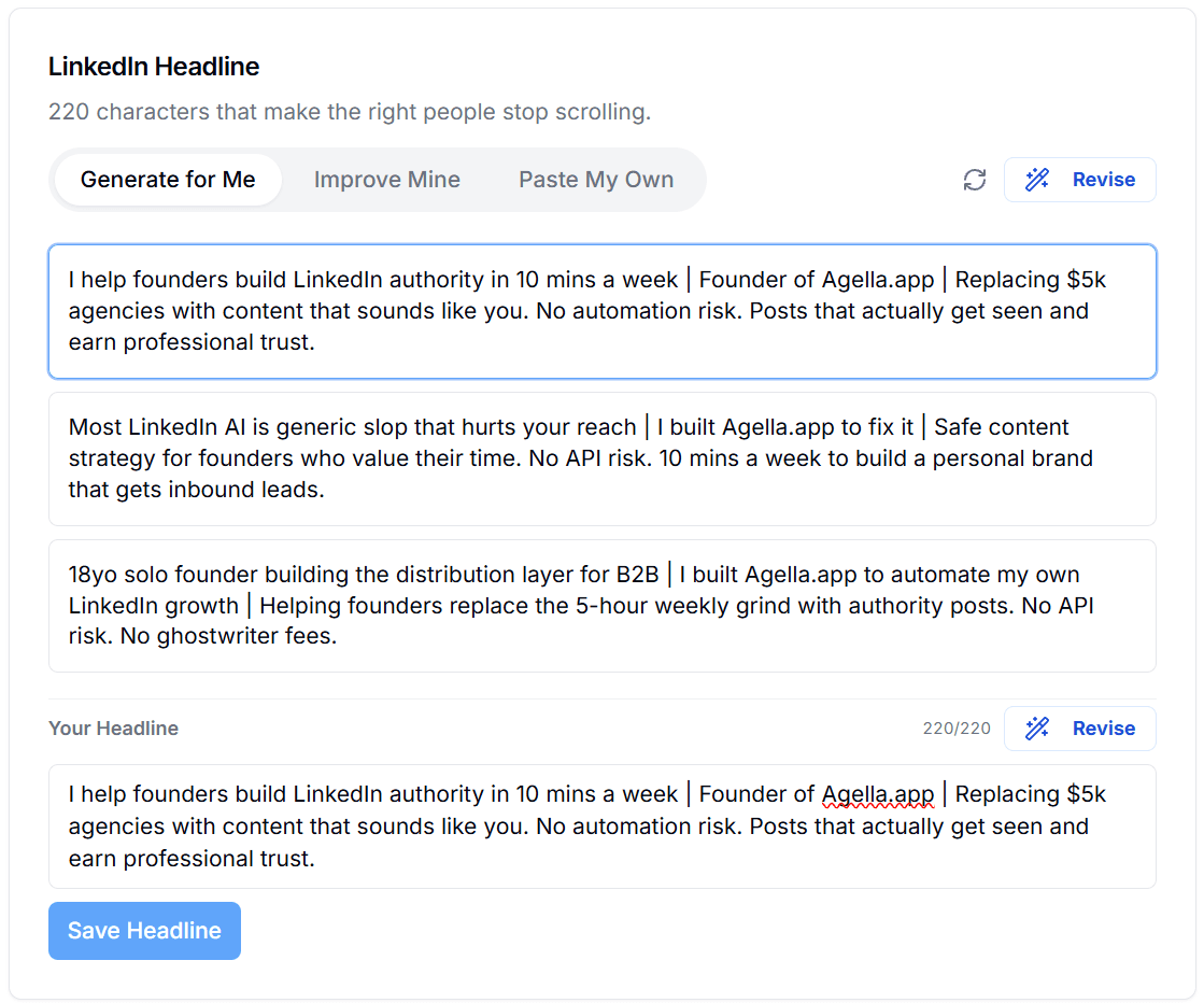 LinkedIn profile optimization